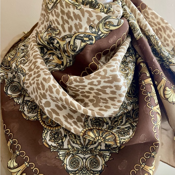 Square scarf, signed NURSAH, warm colours - Picture 1 of 9